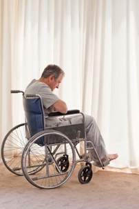 elderly patient in a wheel chair