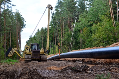 Natural gas pipeline construction work.